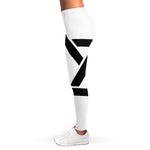 White And Black Star of David Print Women's Leggings