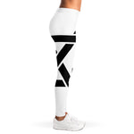 White And Black Star of David Print Women's Leggings