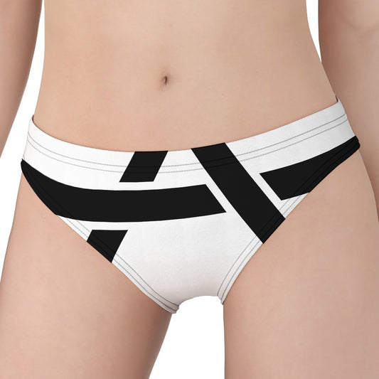 White And Black Star of David Print Women's Panties