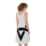 White And Black Star of David Print Women's Sleeveless Dress