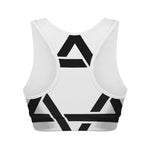 White And Black Star of David Print Women's Sports Bra