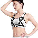 White And Black Star of David Print Women's Sports Bra