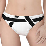 White And Black Star of David Print Women's Thong