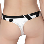 White And Black Star of David Print Women's Thong