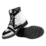 White And Black Star of David Print Work Boots