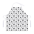 White And Black Star Pattern Print Adjustable Apron