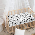White And Black Star Pattern Print Baby Crib Sheet