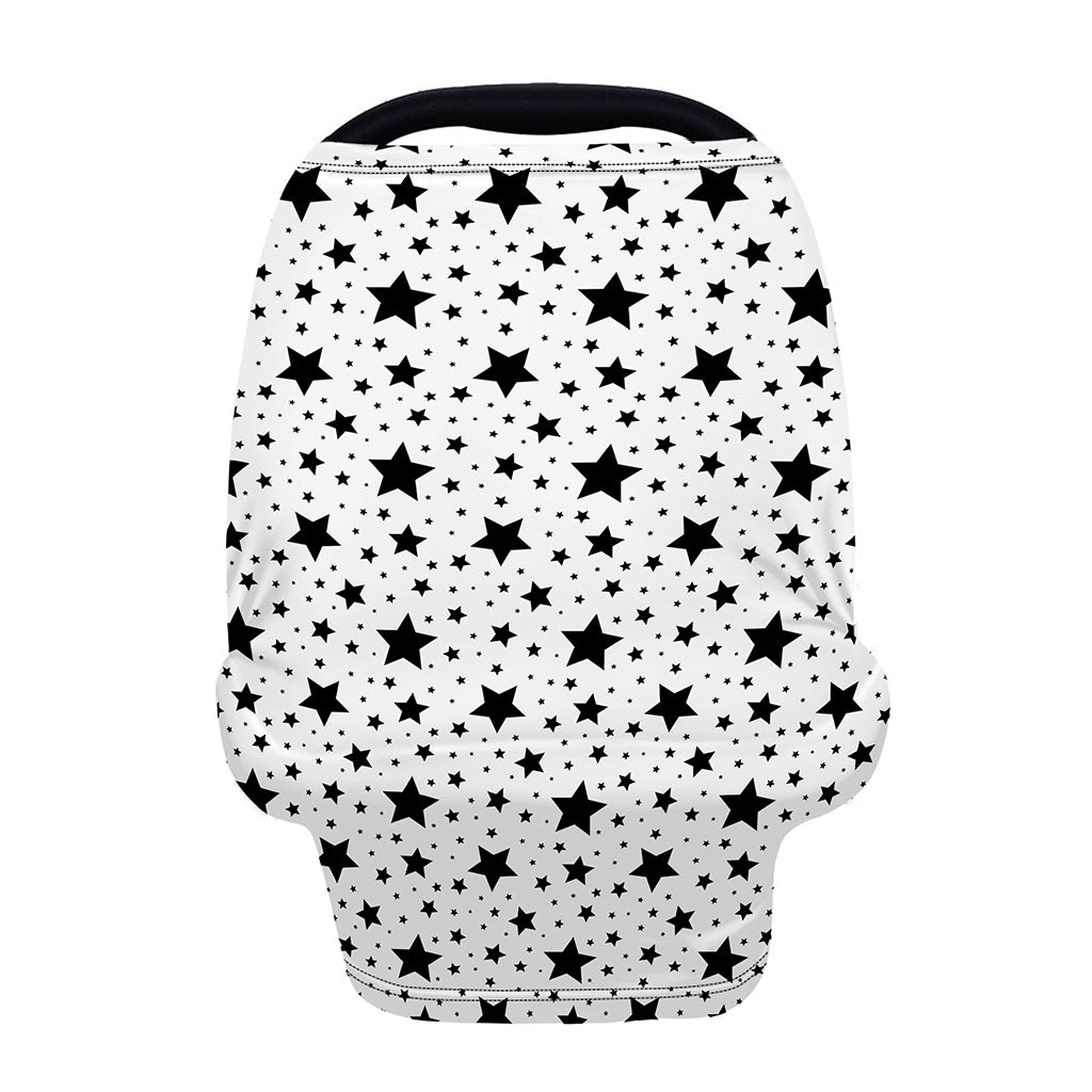 White And Black Star Pattern Print Baby Seat Cover