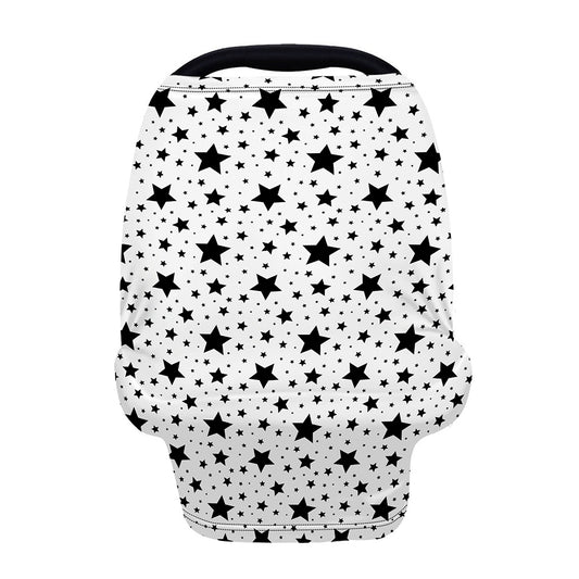 White And Black Star Pattern Print Baby Seat Cover
