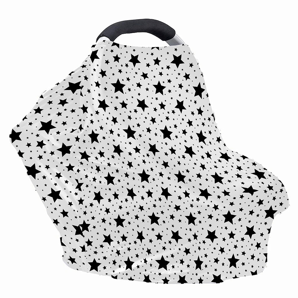 White And Black Star Pattern Print Baby Seat Cover