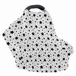 White And Black Star Pattern Print Baby Seat Cover