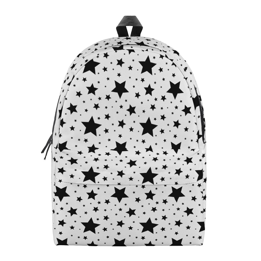 White And Black Star Pattern Print Backpack