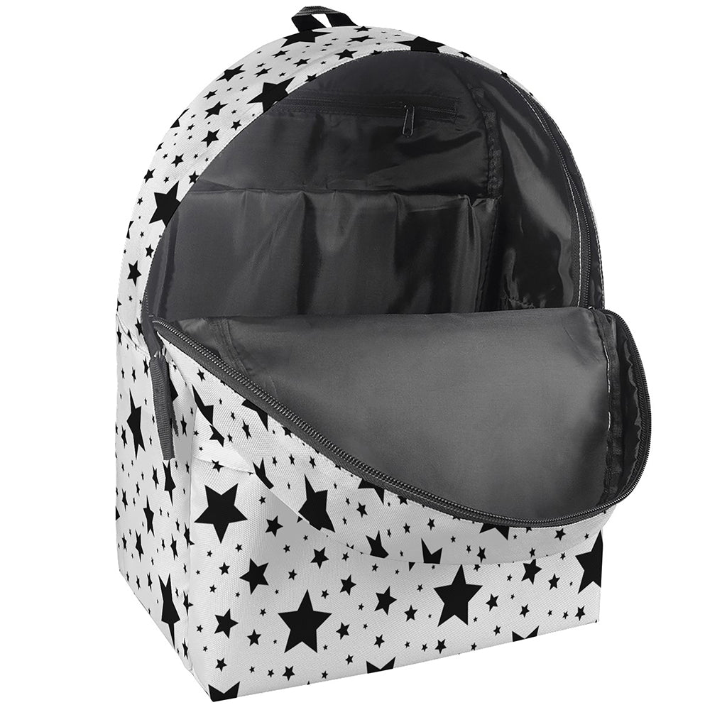 White And Black Star Pattern Print Backpack