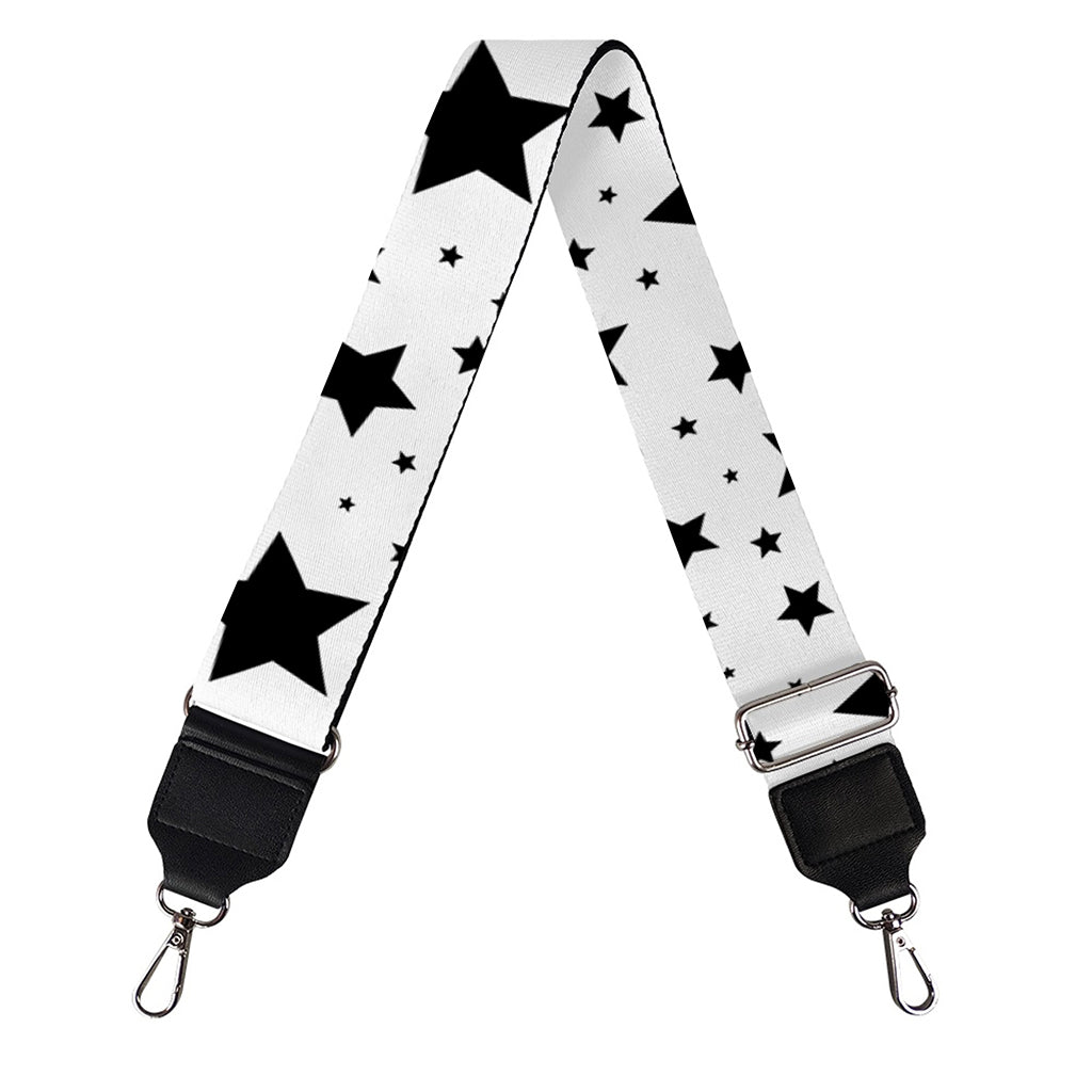 White And Black Star Pattern Print Bag Strap