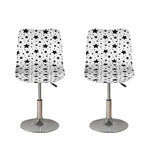 White And Black Star Pattern Print Bar Stool Covers