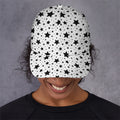 White And Black Star Pattern Print Baseball Cap