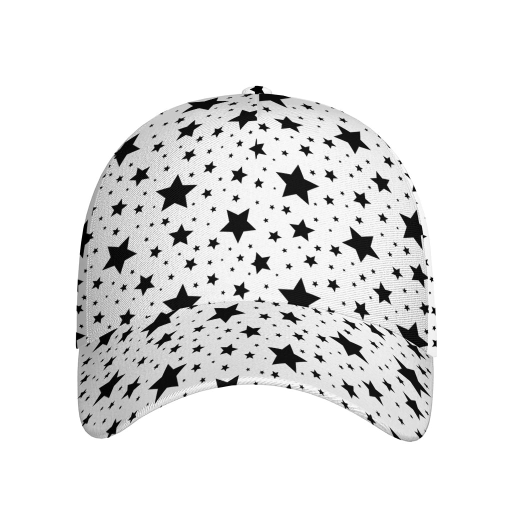 White And Black Star Pattern Print Baseball Cap