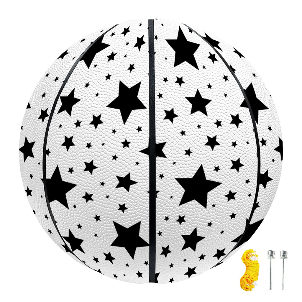 White And Black Star Pattern Print Basketball