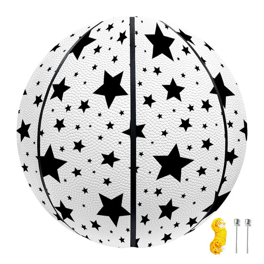 White And Black Star Pattern Print Basketball