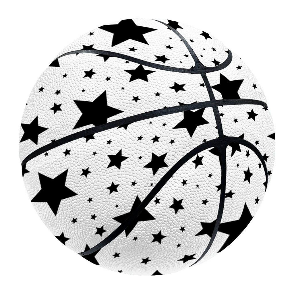 White And Black Star Pattern Print Basketball