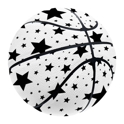 White And Black Star Pattern Print Basketball