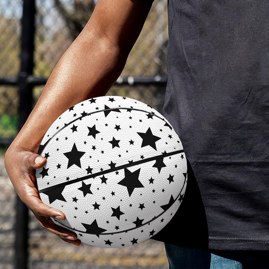White And Black Star Pattern Print Basketball