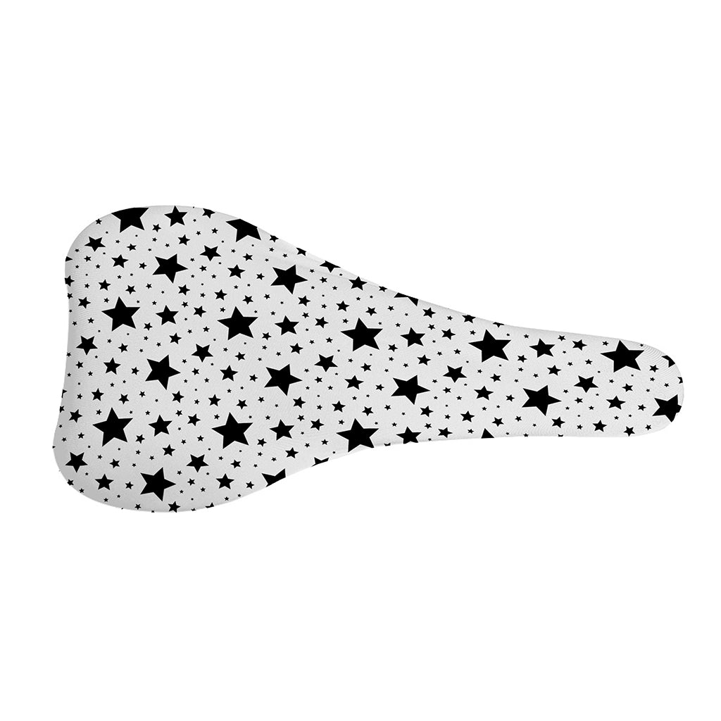 White And Black Star Pattern Print Bicycle Seat Cover