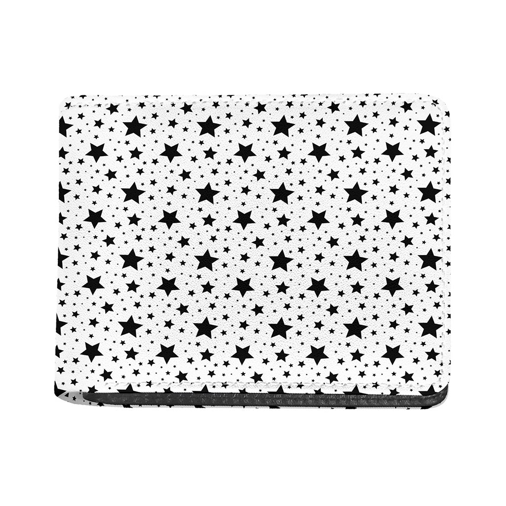 White And Black Star Pattern Print Bifold Wallet