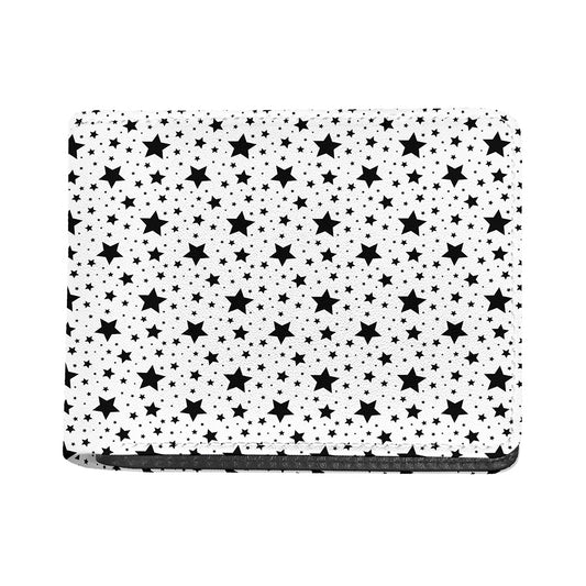 White And Black Star Pattern Print Bifold Wallet