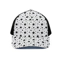 White And Black Star Pattern Print Black Mesh Trucker Hat