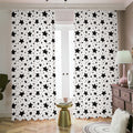 White And Black Star Pattern Print Dimout Pencil Pleat Curtains