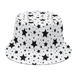 White And Black Star Pattern Print Bucket Hat