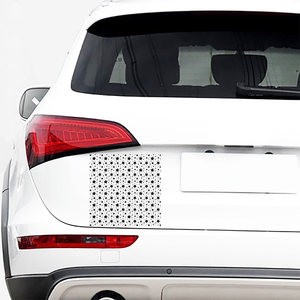 White And Black Star Pattern Print Car Sticker