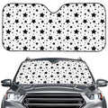 White And Black Star Pattern Print Car Windshield Sun Shade