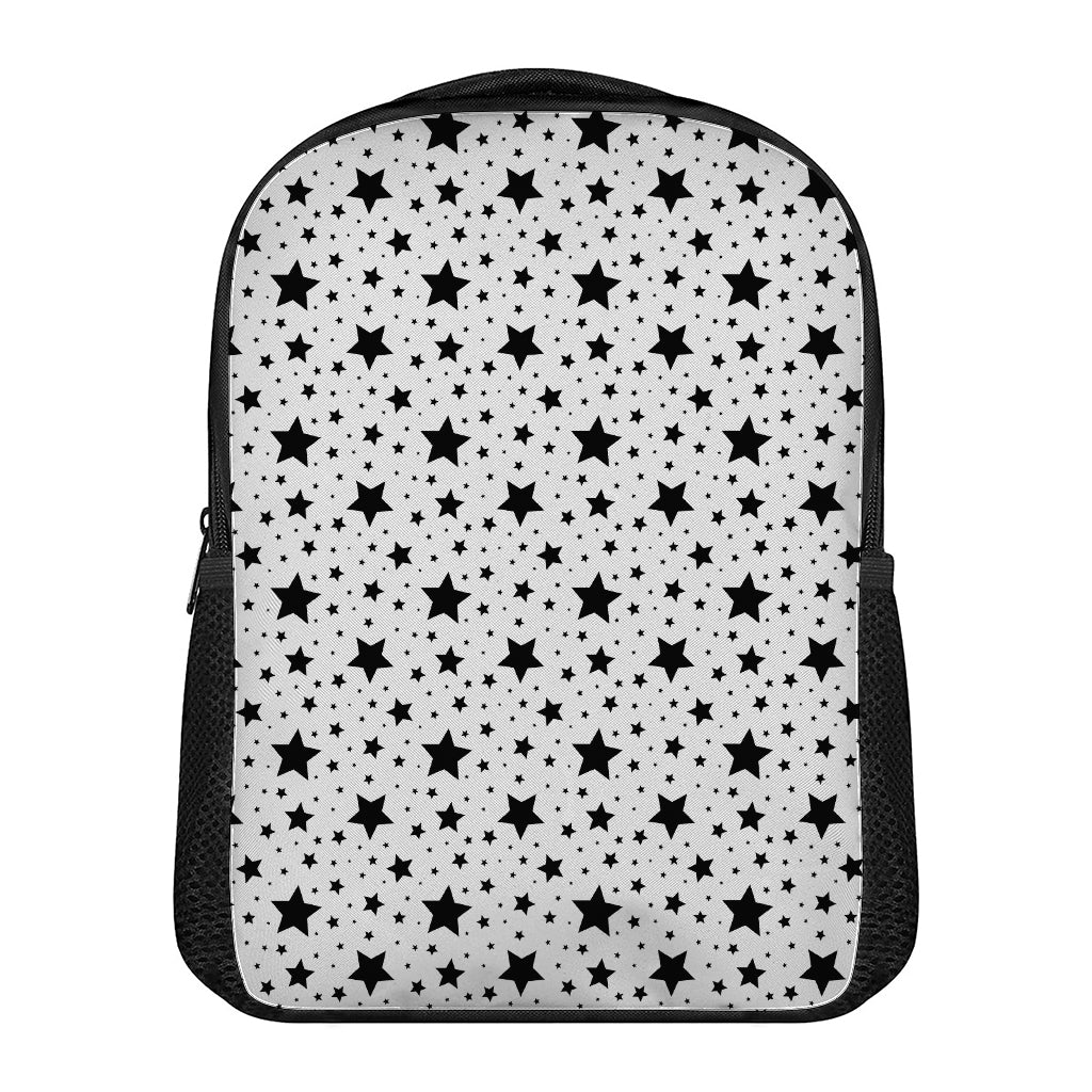 White And Black Star Pattern Print Casual Backpack