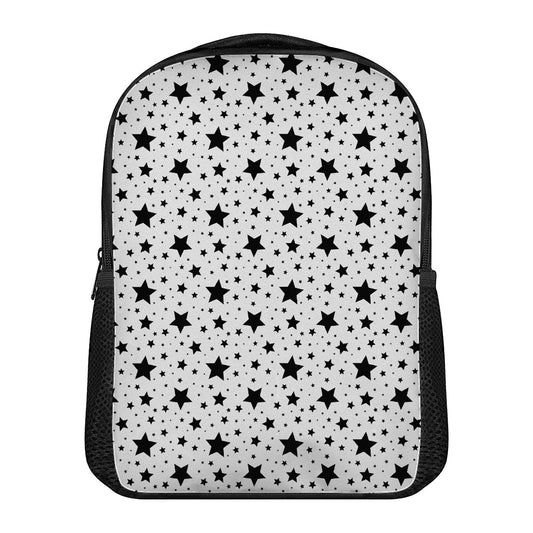 White And Black Star Pattern Print Casual Backpack