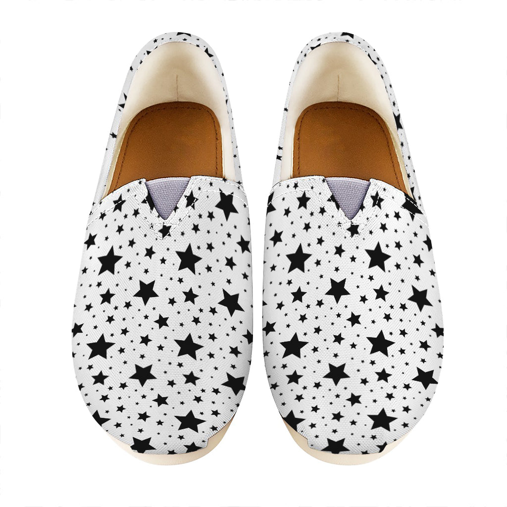 White And Black Star Pattern Print Casual Shoes