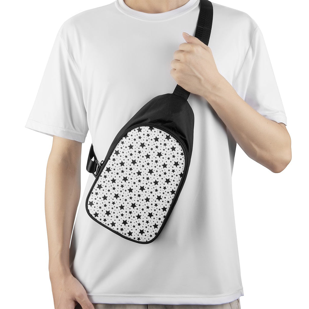 White And Black Star Pattern Print Chest Bag