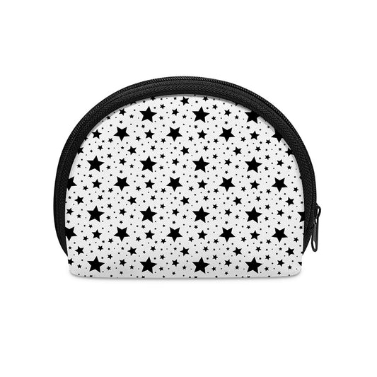 White And Black Star Pattern Print Coin Purse