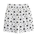 White And Black Star Pattern Print Cotton Shorts