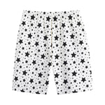 White And Black Star Pattern Print Cotton Shorts