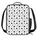 White And Black Star Pattern Print Crossbody Lunch Bag