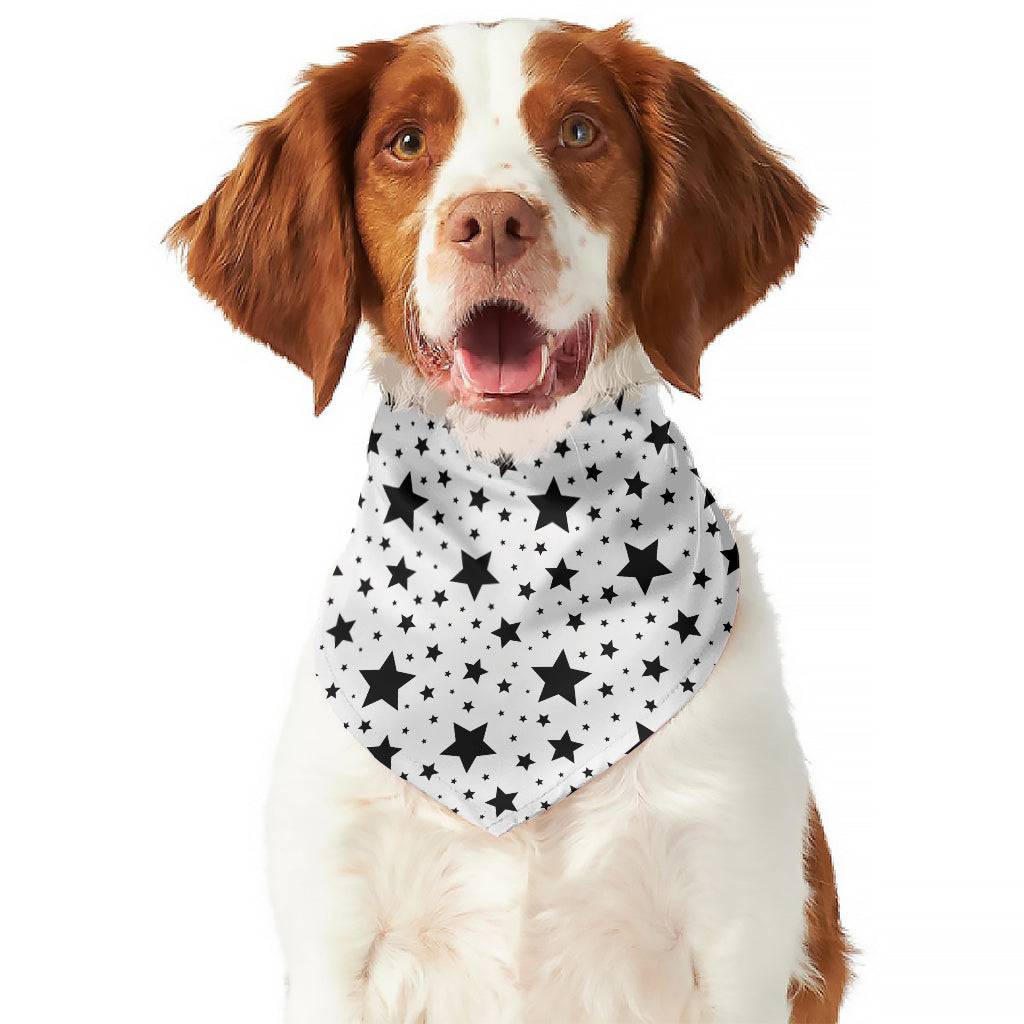 White And Black Star Pattern Print Dog Bandana