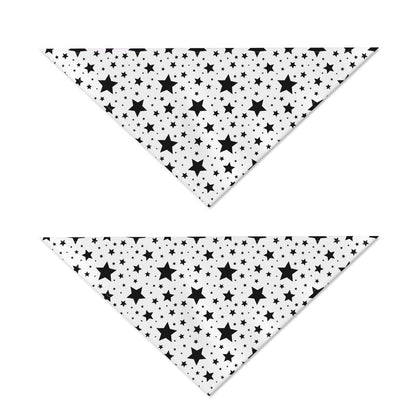 White And Black Star Pattern Print Dog Bandana