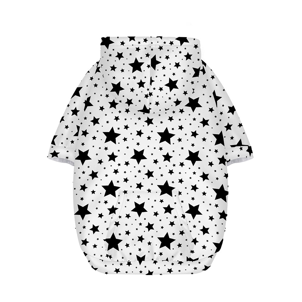 White And Black Star Pattern Print Dog Zip Up Hoodie