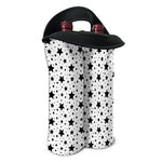 White And Black Star Pattern Print Double Neoprene Wine Tote