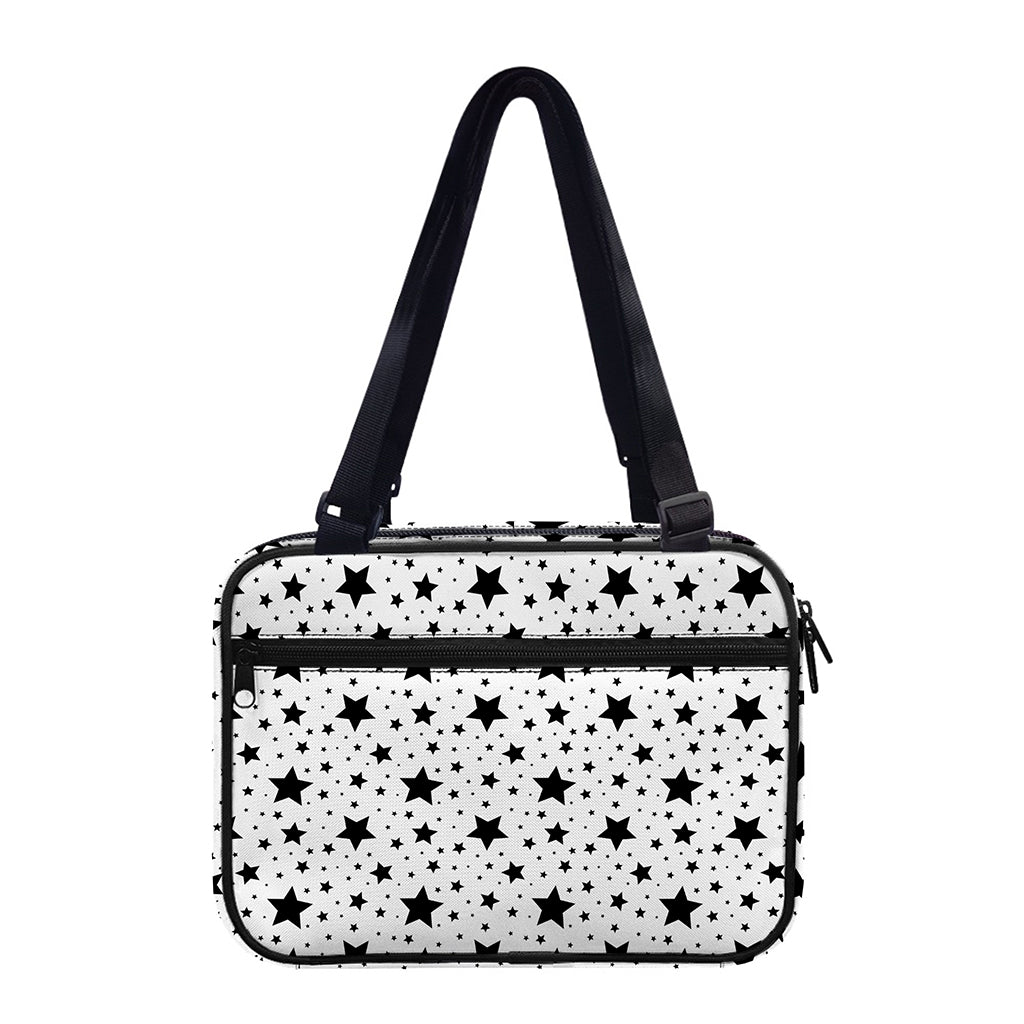 White And Black Star Pattern Print Double Strap Bible Bag