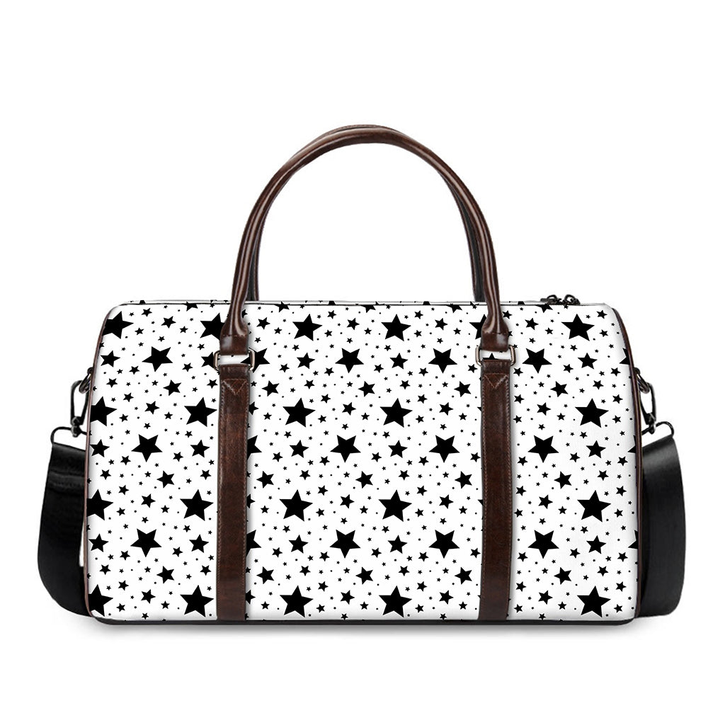 White And Black Star Pattern Print Duffle Bag
