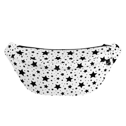 White And Black Star Pattern Print Fanny Pack