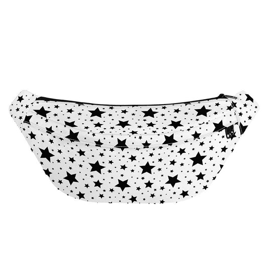 White And Black Star Pattern Print Fanny Pack